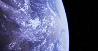 CGI Beautiful view of Earth highlighting clouds and ocean from space video