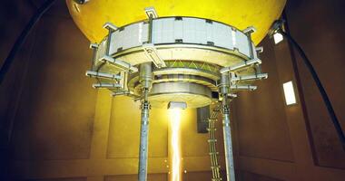 CGI Advanced energy device generating power in a high tech facility video