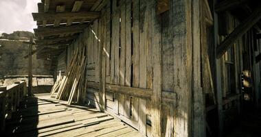 CGI Weathered wooden structure in a rustic setting showcases times impact video