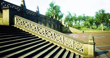 CGI Steps leading to a serene park area with ornate stonework and greenery video