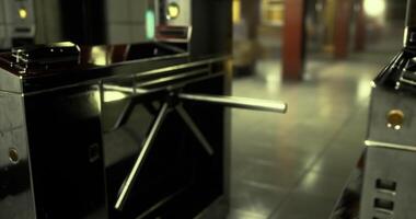 CGI Turnstiles at a subway station during early morning hours video