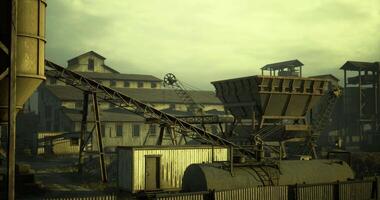 CGI Old industrial site with silos and machinery in a desolate landscape video