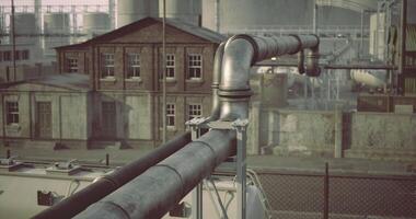 CGI Pipes running through an industrial site with buildings in the background video