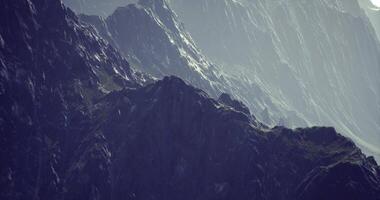 CGI Majestic mountain landscape under soft sunlight in a remote location video