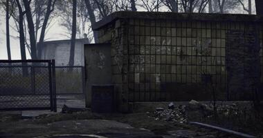 CGI Old dilapidated building near a deserted area with overcast skies video