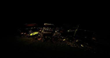 CGI Distant treasures illuminated in the darkness of an ancient forest video