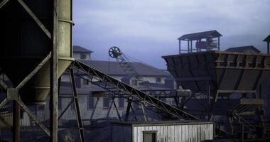 CGI Industrial machinery at a historic mining site during the day video