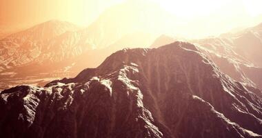 CGI Mountain landscape during golden hour creates stunning visual effect video