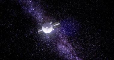 CGI Exploration of space through the Magellan spacecraft in a starry universe video