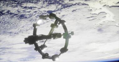 CGI Space station orbiting Earth with impressive structure and design video