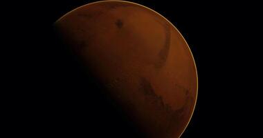 CGI Exploring the red planet of Mars from a distant viewpoint in space video