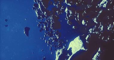 CGI Asteroids floating in deep space amidst a starry background video