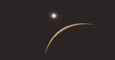 CGI Mars atmosphere with sun shining in twilight sky over the planet video