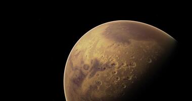 CGI Exploring the surface features of Mars from a distant vantage point video