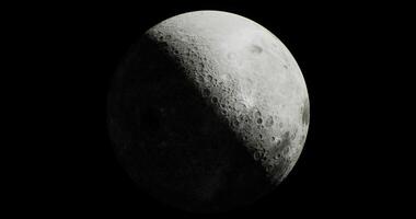 CGI Captivating view of the moon in a clear night sky showcasing lunar details video