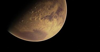 CGI Exploring the surface and features of Mars from a distant view video