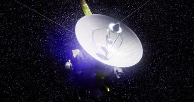 CGI Exploration of distant worlds by Cassini spacecraft in deep space video