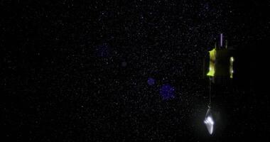 CGI Global surveyor spacecraft in action exploring deep space environment video