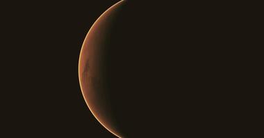 CGI Stunning view of Mars showcasing its reddish surface and shadowed regions video