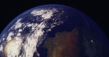 CGI View of Earth from space showcasing vibrant land and ocean details video