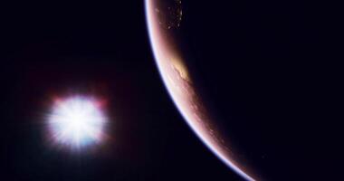 CGI Stunning view of Earth illuminated by city lights from space video