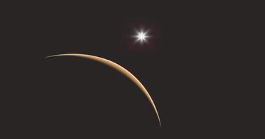 CGI Stunning view of Mars with a bright star shining in the background video
