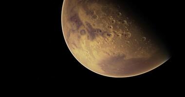 CGI Exploring the unique surface features of Mars in stunning detail video