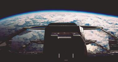 CGI View of Earth from a spacecraft with a stunning perspective of the atmosphere video