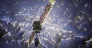 CGI Global servyor satellite mapping the surface of Mars from orbit video