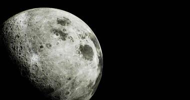 CGI Bright and detailed view of the moon showing craters and surface texture video