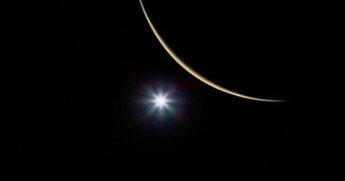 CGI Stunning view of Mars from a distant celestial perspective at twilight video