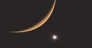 CGI Mars and Moon in a Stunning Celestial Display During Twilight video