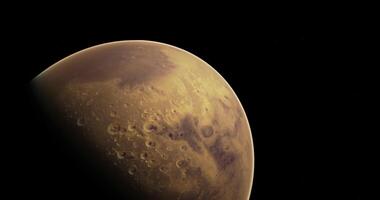 CGI Detailed view of Mars showcasing its surface features and colors video