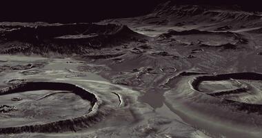 CGI Detailed view of lunar landscape featuring craters and rugged terrain video