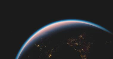 CGI Earth viewed from space highlighting the curvature and atmospheric glow video