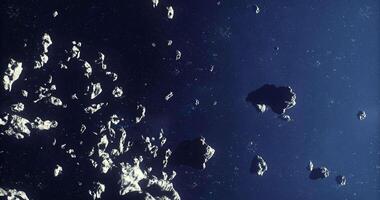 CGI Exploring the vast expanse of asteroids in deep space with stunning clarity video