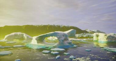 CGI Beautiful ice formations in a serene Arctic landscape during daytime video