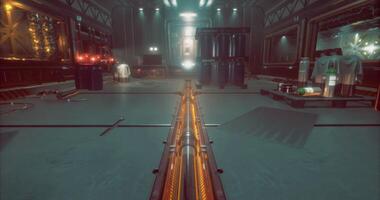 CGI High tech lab interior featuring advanced equipment and glowing elements video