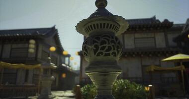 CGI Traditional Japanese architecture showcasing lanterns and detailed lantern post video
