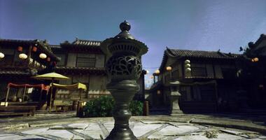 CGI Beautiful traditional architecture in a serene Japanese courtyard setting video