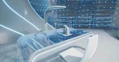 CGI Futuristic laboratory design with advanced technology and glowing elements video