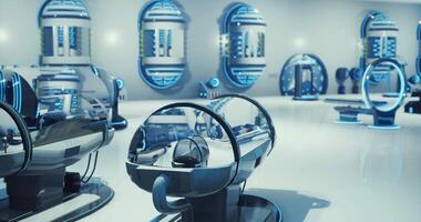 CGI Futuristic lab with advanced tech and sleek modern design video