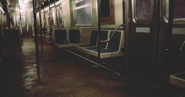 CGI Empty subway train at night highlighting urban solitude and quietness video