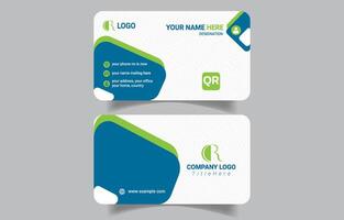 Stylish business card with QR code vector