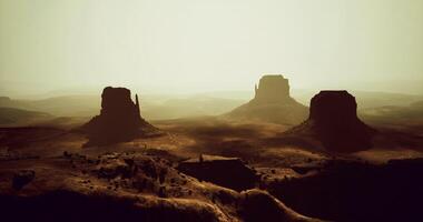 CGI Majestic rock formations in a desert landscape during golden hour video