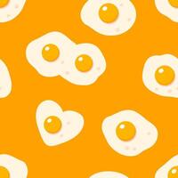 Roasted eggs hand drawn seamless pattern. Perfect print for paper, fabric, textile. Food illustration for decor and design. vector