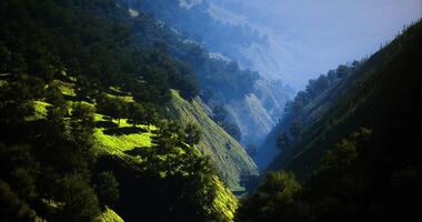 CGI Breathtaking view of lush hillsides and valleys in natural light video