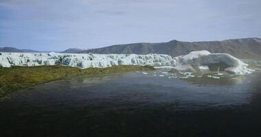 CGI Majestic glacier landscape with melting ice and clear water under sunlight video