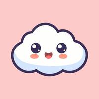 Simple Cute Illustration of Smiling Cloud vector