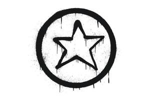 Graffiti Style Star Icon Circular Emblem Design vector